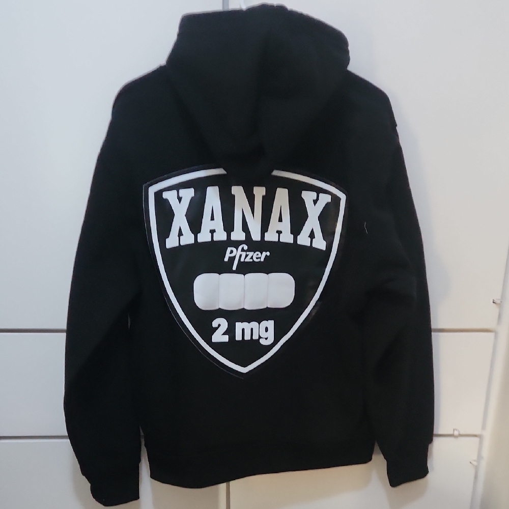 Black Xanax Hoodie. Size Medium